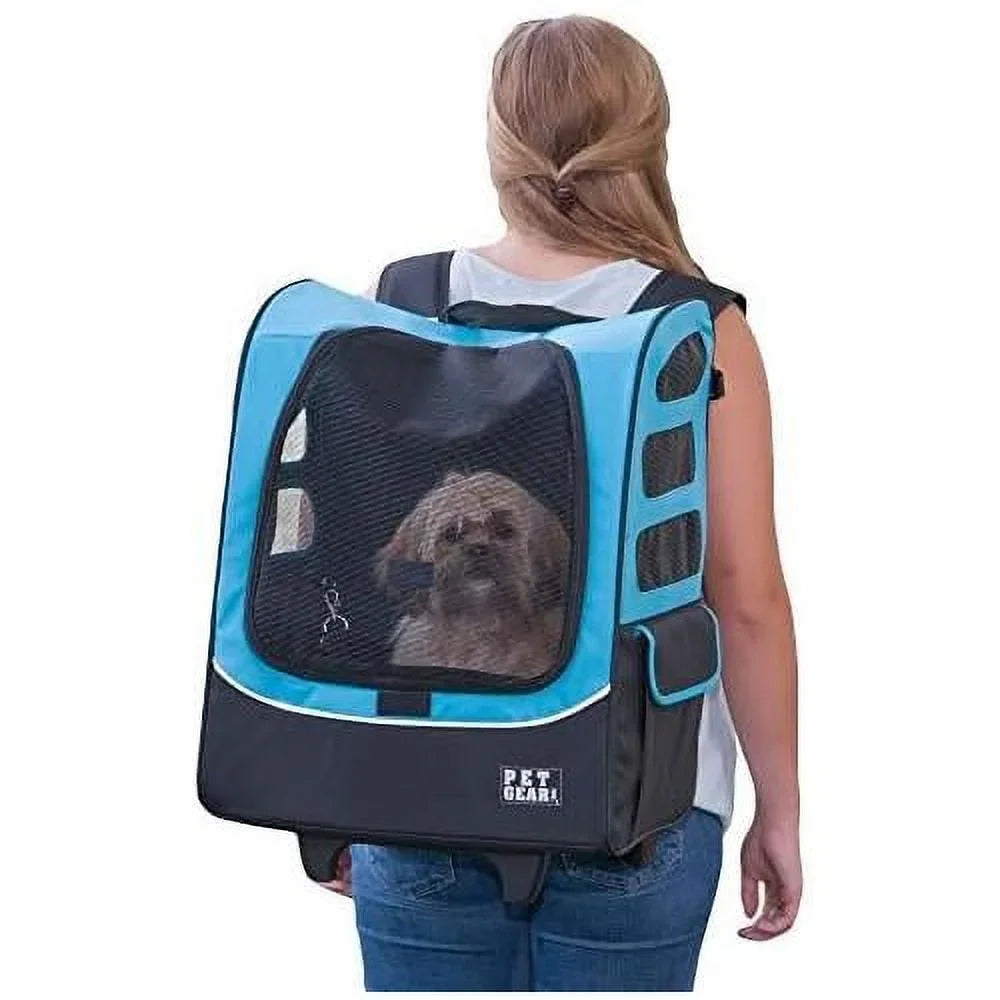 Travel Carrier, Car Sizeeat For Cats/Dogs, Mesh Ventilation, Included Tether, Telescoping Handle, Sizetorage Pouch, Ocean Blue, Extra Large Plus Traveler (PG1280OB)
