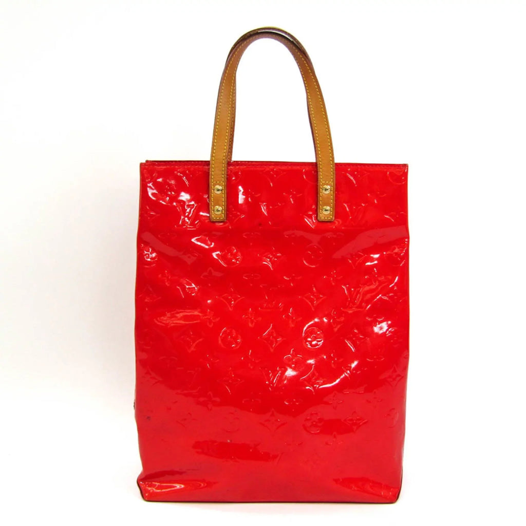 Pre-Owned Louis Vuitton Monogram Vernis Reade MM M91086 Women's Handbag Rouge (Good)