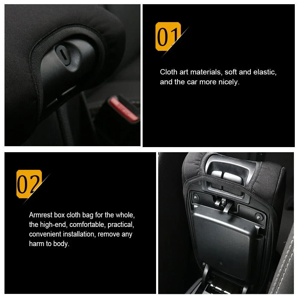 Teledu Center Console Cover Pad Armrest Cover Pillow for 2011-2018 Jeep Wrangler JK T