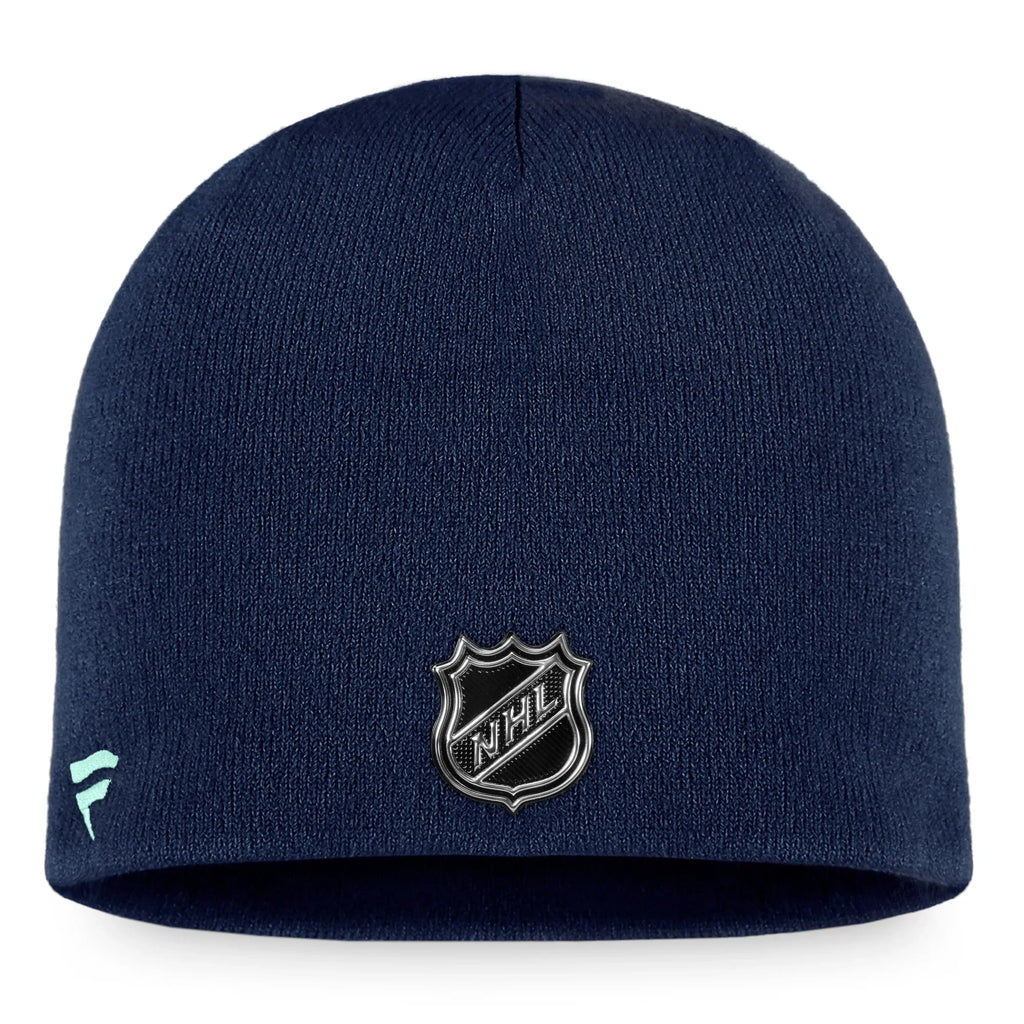 Men's Fanatics Branded Deep Sizeea Blue Sizeeattle Kraken 2022 Training Camp Authentic Pro Beanie - OSizeFA