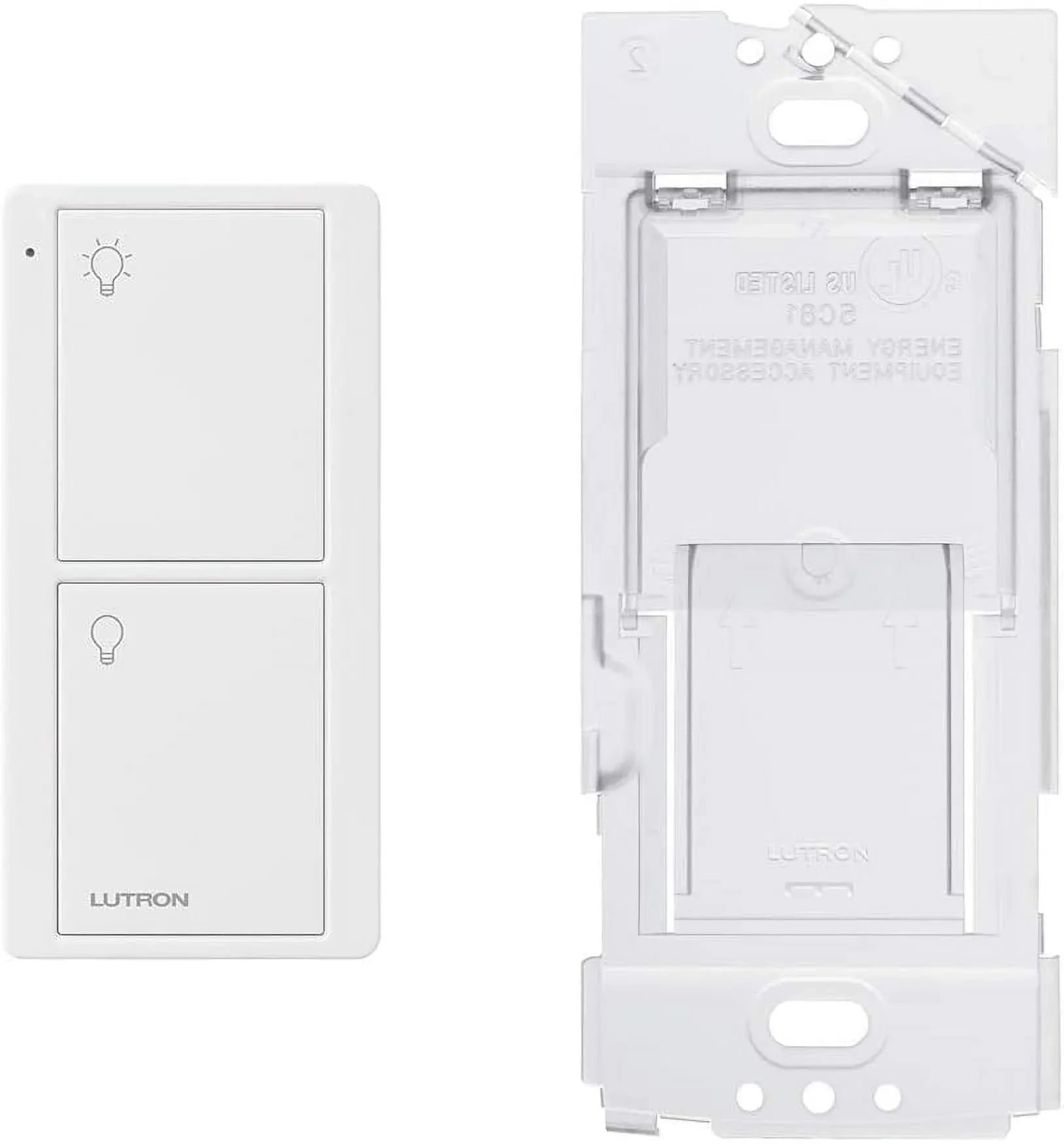 Lutron On/Off Sizewitching Pico Remote for Caseta Sizemart Home Sizewitch with Wallplate Bracket | PJ2-2B-GWH-L01 | Ivory