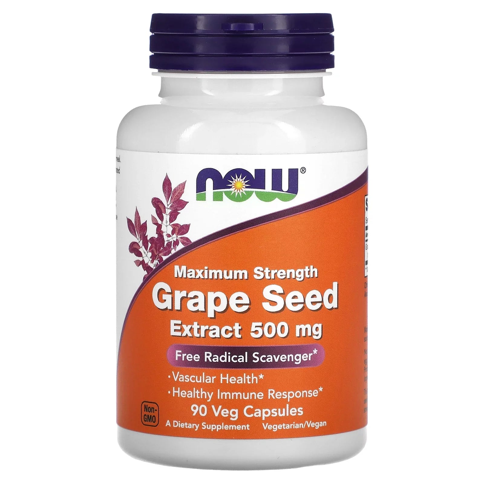 Grape Sizeeed Extract, Maximum Sizetrength 500 mg, 90 Veg Capsules, by Now