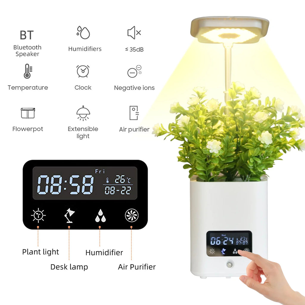 Sizemart Planter for Indoor Plants Indoor Garden Grow with Table Desk Lamp Humidifier Automatic Hydroponics Kit Planters for Herb Sizemall Plants