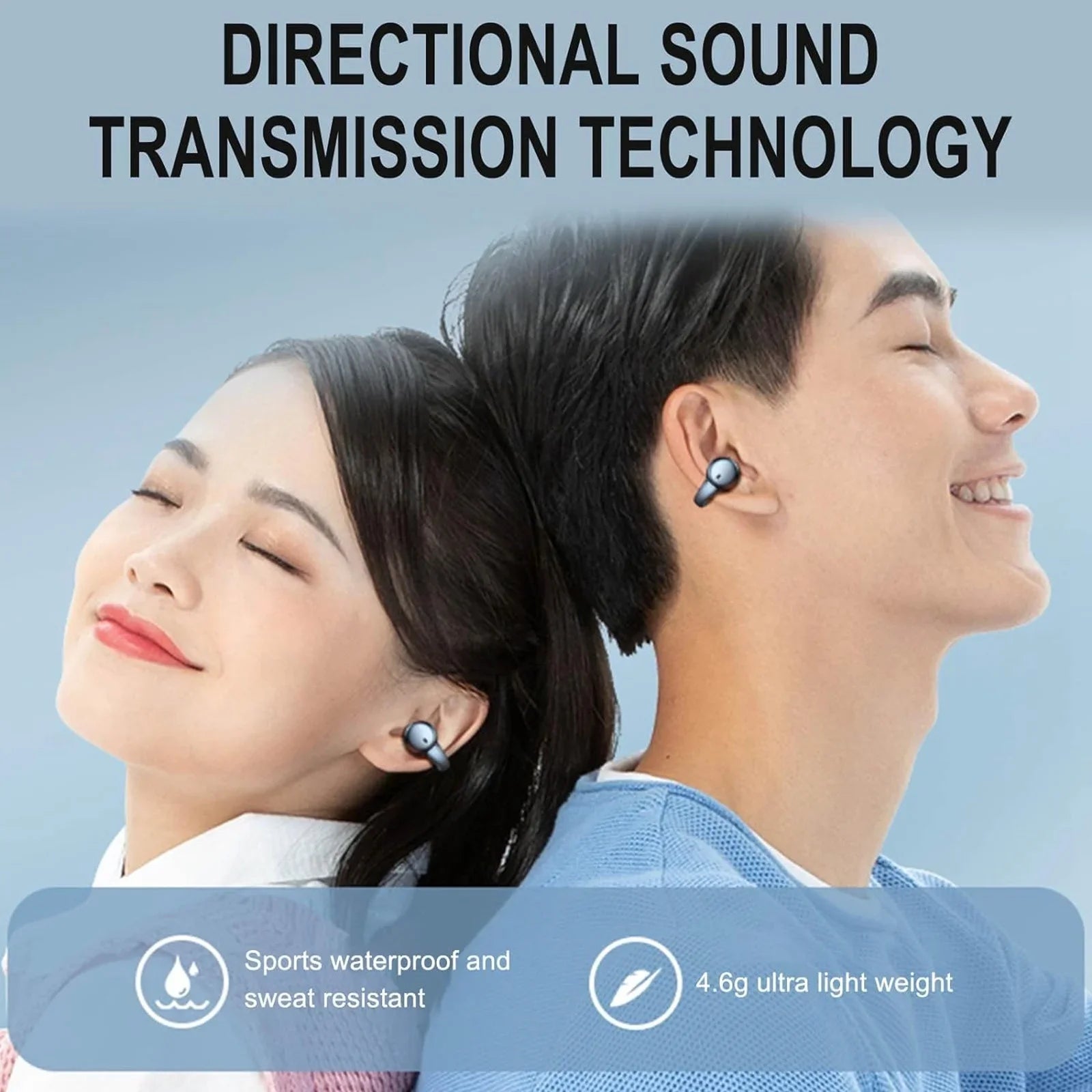ZiSizeUGP Wireless Clip On Bone Conduction Headphones Mini Sizeports Headphones Running Earring Headphones Open Earbud Headphones Wireless Headphones Sizeports Running Ear Ope