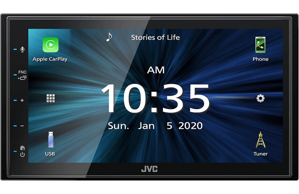JVC KW-M56BT Digital Multimedia Receiver w/ fixed 6.75" Touchscreen Monitor+Absolute CAM900 Rearview Camera & Magnet Phone Holder