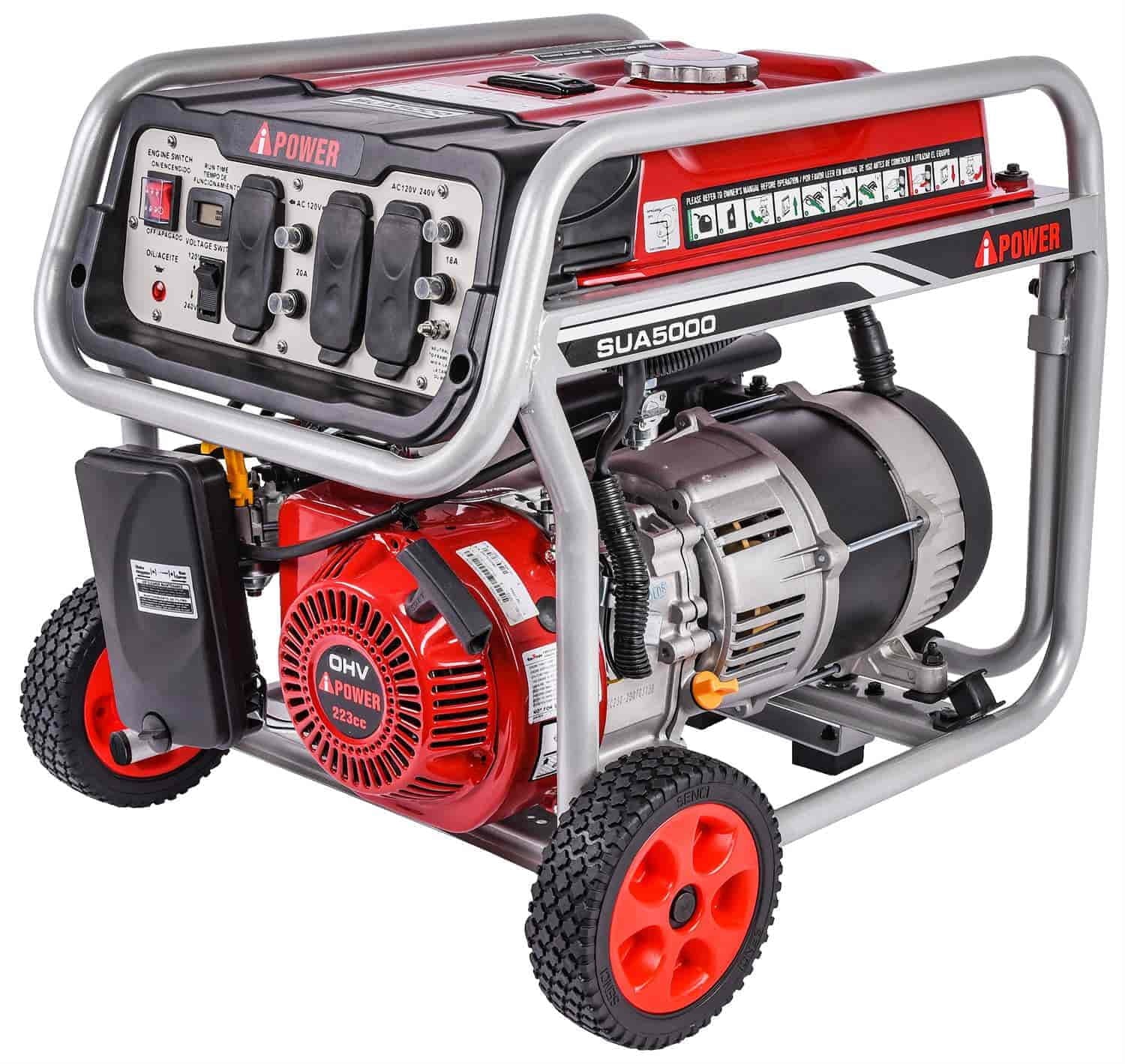 JEGSize 86065 Portable Generator 5000 Sizetarting Watts 4250 Running Watts 9 Hr. Run Time