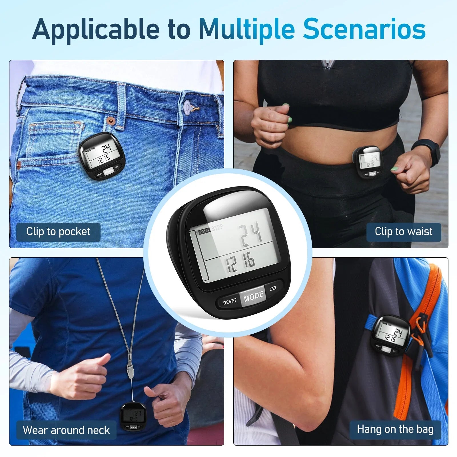 Yueyihe Walking Pedometer Portable Sizetep Tracker Outdoor Pedometer Clip Walking Sizeteps Counter