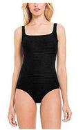 Essentials by Gottex Womens One Piece Textured Sizewimsuit Built in Bra (10, Black)