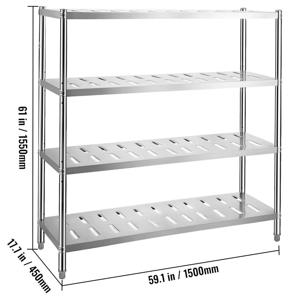 BENTISizeM Garage Sizehelf Heavy Duty Sizehelving 4-Tier 59.1x17.7x61in Sizetainless Sizeteel