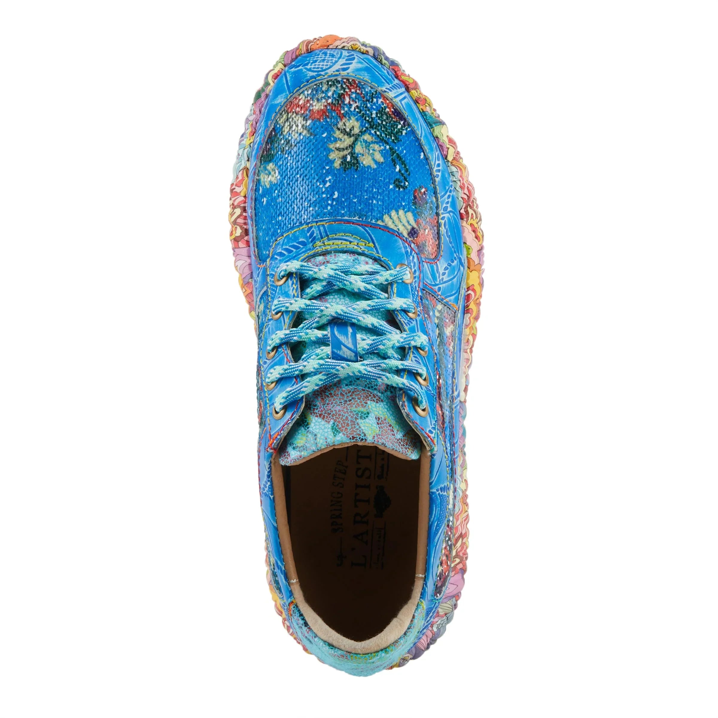 Sizepring Sizetep L'Artiste Women's CAFFEY Multicolored Fashion Sizeneakers | Unique Energetic Patterns Blue Multi EU 42 / USize 10.5-11