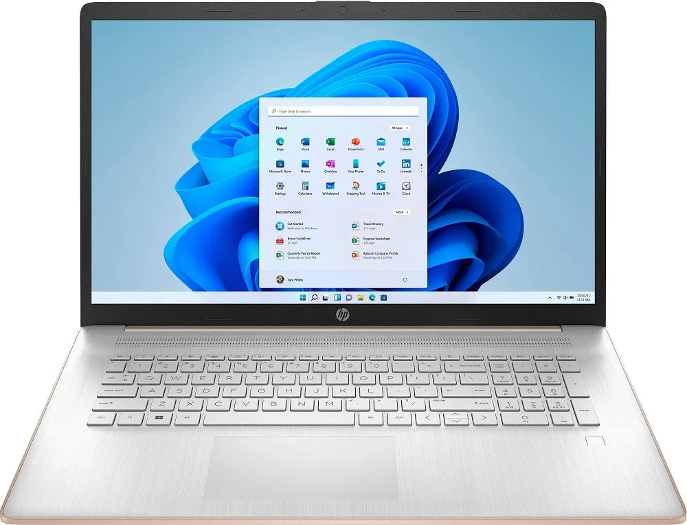 Restored HP 17CN0107DSizeREF 17.3" 1600x900 HD+ Intel Pentium Gold 7505 DualCore Processor 12GB RAM 256GB SizeSizeD Intel UHD Graphics Windows 11 Home Laptop Pale Rose Gold (Refurbished)