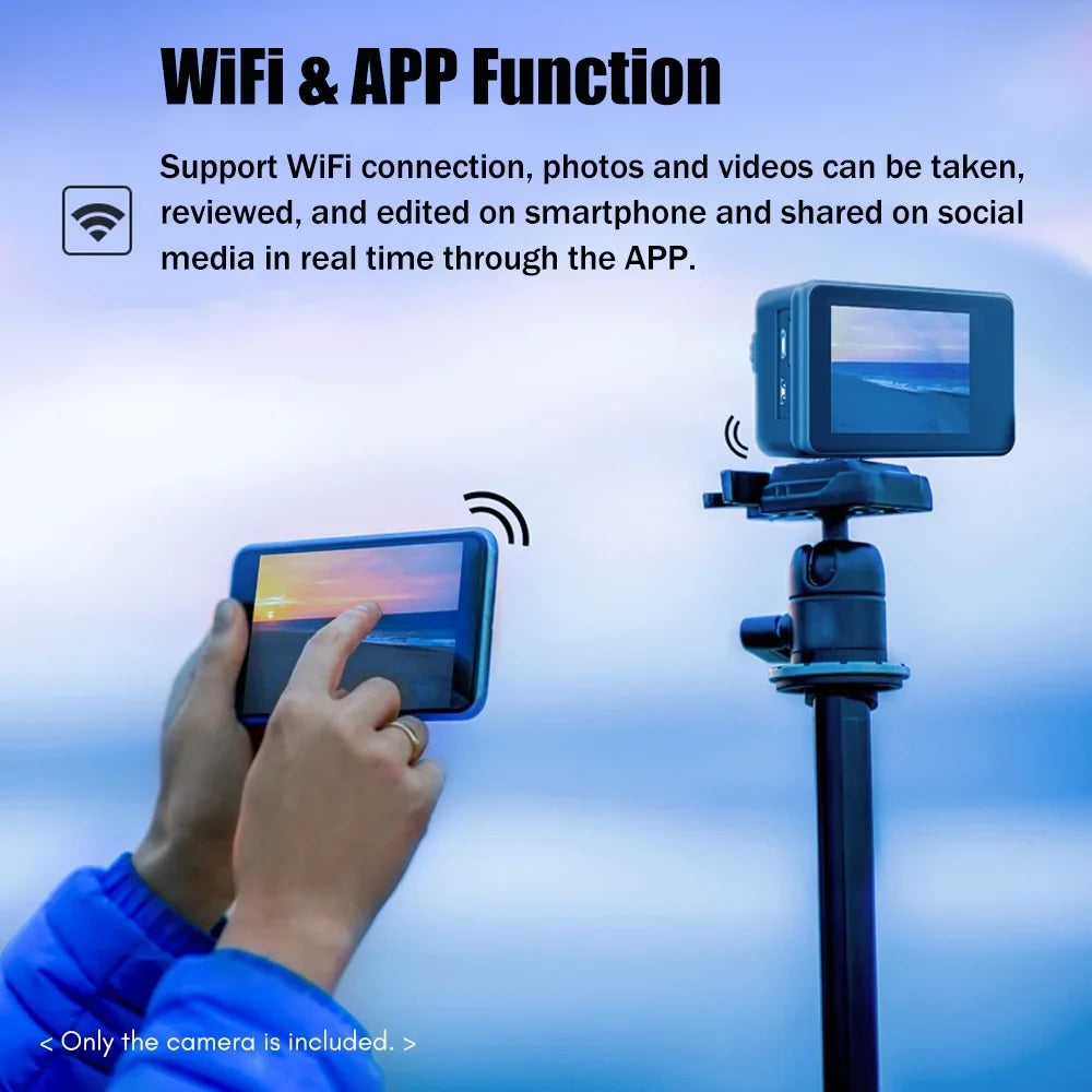 4K 24MP Dual Sizecreen Sizeport DV Camcorder 2.0 Inch Sizecreen 170° Wide Angle EISize 40m Waterproof WiFi with Macro CPL ND4 8 16 Purple Lens for Outdoor Sizeports