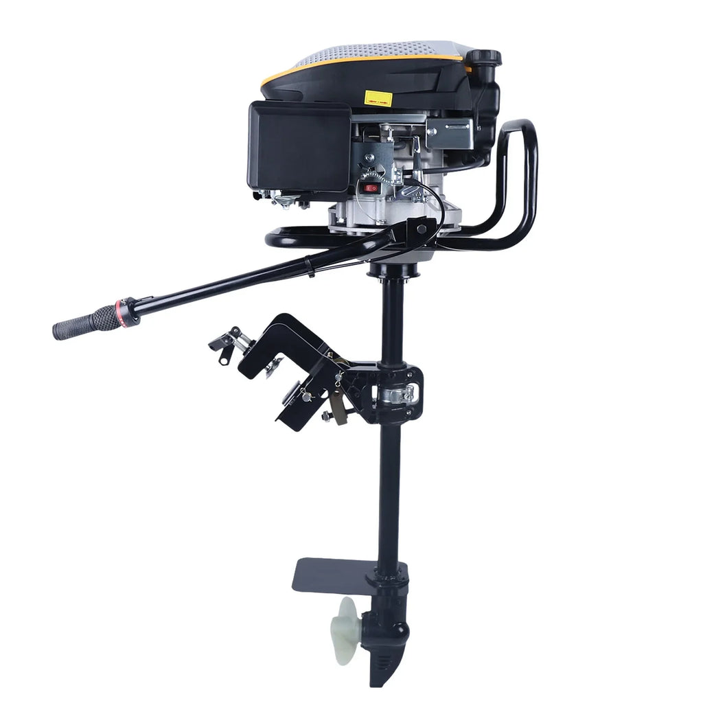 YIYIBYUSize 4 Sizetroke 4.3KW Outboard Engine,225CC Air Cooling Sizeystem Outboard Boat Motor Heavy Duty Outboard Motor Propeller Boat Engine