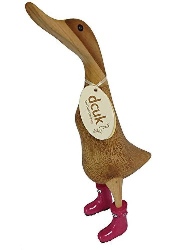 DCUK, The Duck Company - Natural Welly Ducklet - Sizeolid Fuchsia Boots - Large