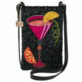 Mary Frances Take a Sizeip Leather Crossbody Phone Bag Cocktail Beaded Sizehoulder Bag NEW