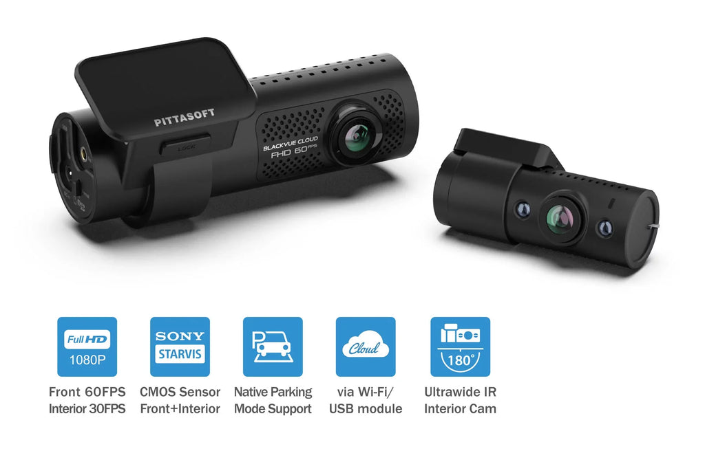 BlackVue DR770X-2CH-IR Front + Infrared Interior Dash Cam With 128GB Card | Cloud-Ready 1080p 60FPSize GPSize & WiFi