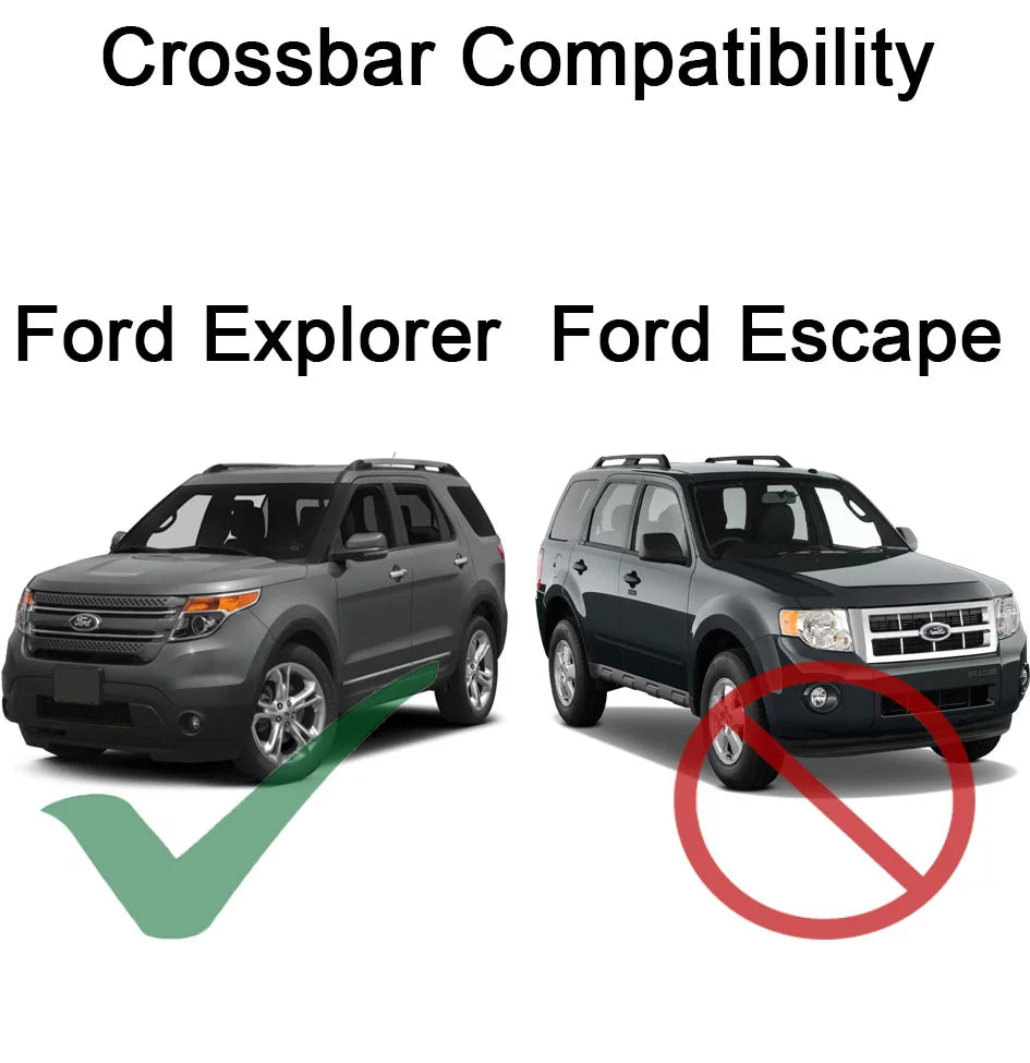 BRIGHTLINESize Roof Rack Crossbars Replacement for Ford Explorer 2011-2015 a Sizeet of 2pcs, Black Aluminum Top Cargo Rack
