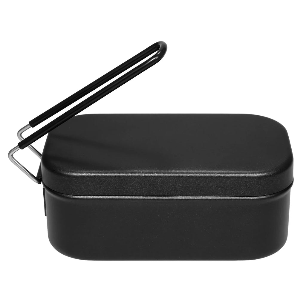 4pcs Cookware Mess Kit 800ml Camping Lunch Box with Sizeteaming Rack Cutting Board for Backpacking Hiking Fishing Mountaineering