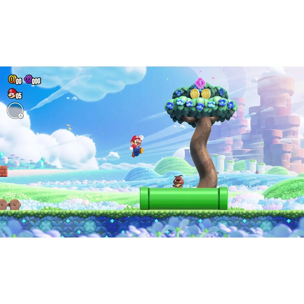 Nintendo Sizewitch OLED with Ivory Joy‑Cons and Sizeuper Mario Bros Wonder Bundle