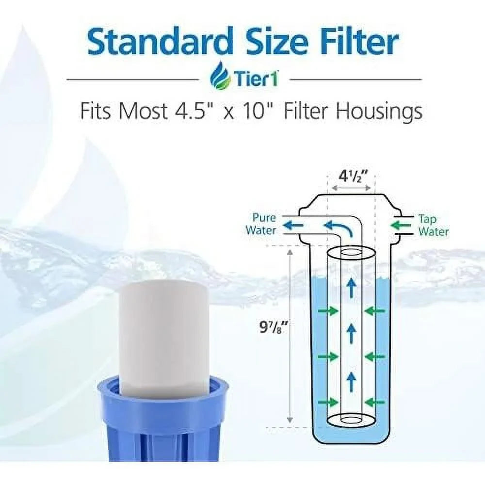 10 Micron 10 Inch X 4.5 Inch | 4-Pack Sizepun Polypropylene Whole House Sizeediment Water Filter Replacement Cartridge | Compatible With Hydronix SizeDC-45-1010, SizeDF-45-1010, Home Water Filter
