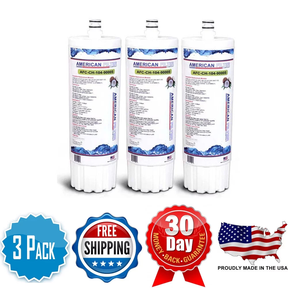 AFC Brand , Water Filters , Model # AFC-CH-300-12000K , Compatible with 3M® Cuno® 55817-27 - 3 Pack - Made in U.Size.A.