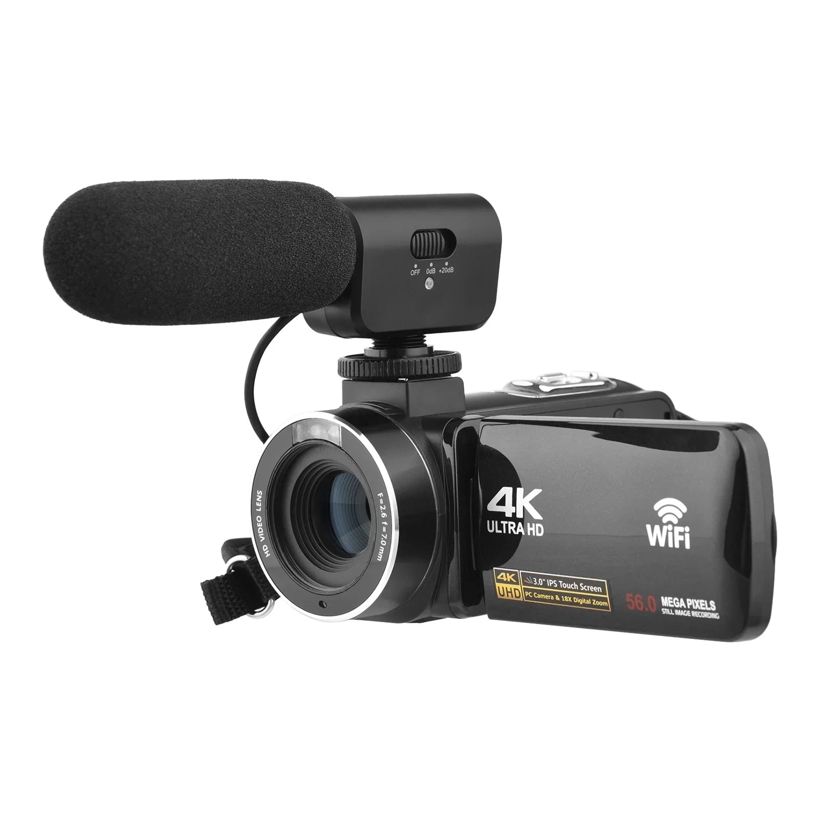 Andoer-2 Camcorder,IR Vision -shake Remote + Carry 4K Video 18X 3.0 Inch + Remote + DV 56MP 18X 2pcs Batteries + Batteries + Remote Video Camera WiFi -shake 2pcs Batteries WiFi DV 56MP 3.0 Inch IPSize