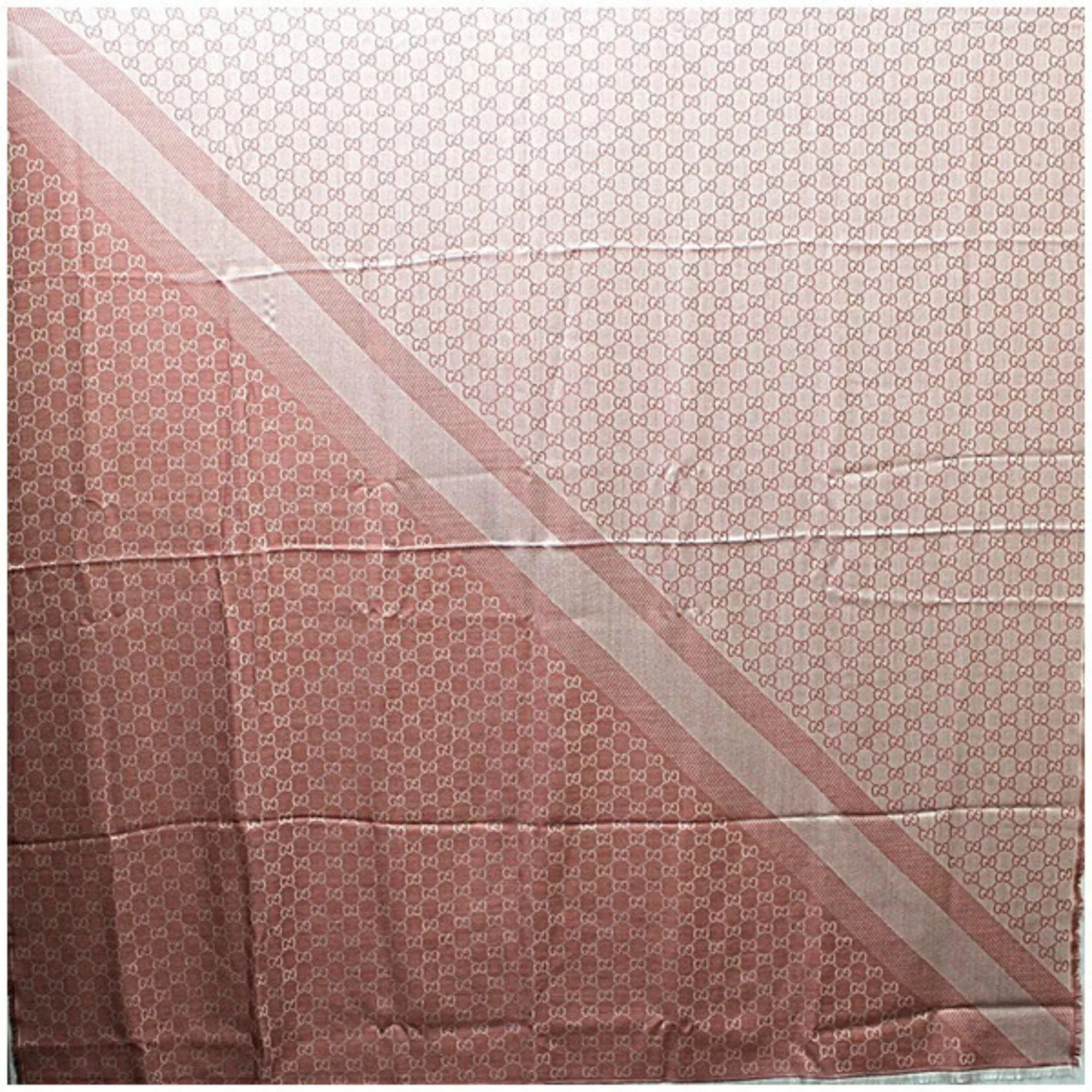 Pre-Owned Gucci large stole shawl pink GG pattern wool silk GUCCI ladies (Good)