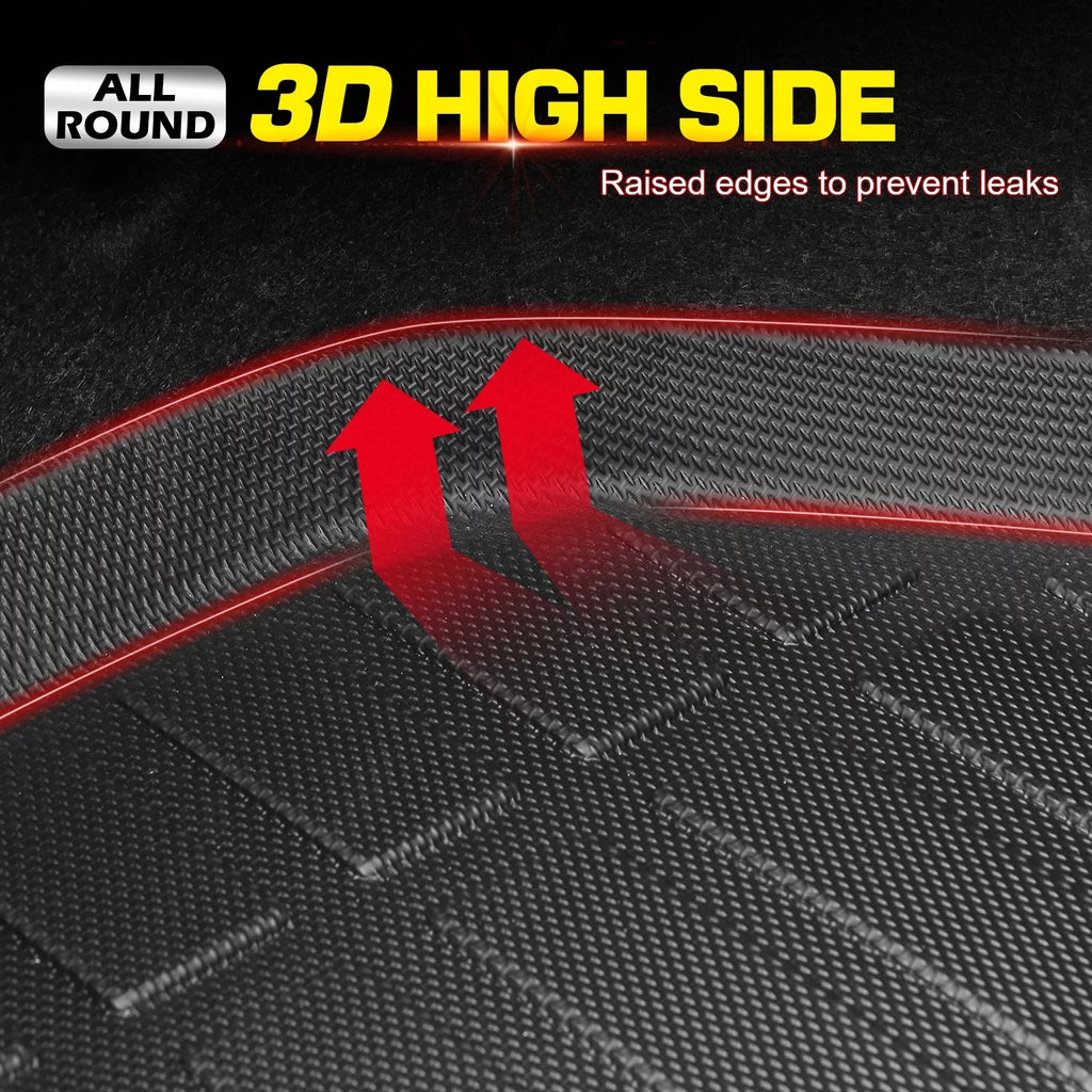 Ikon Motorsports Trunk Mat Compatible With 2023-2024 Honda HR-V, Black 3D Molded Car Rear Carpets Liner Protection TPE Thermo Plastic Elastomer All Weather Boot Tray Cover Protector Pad
