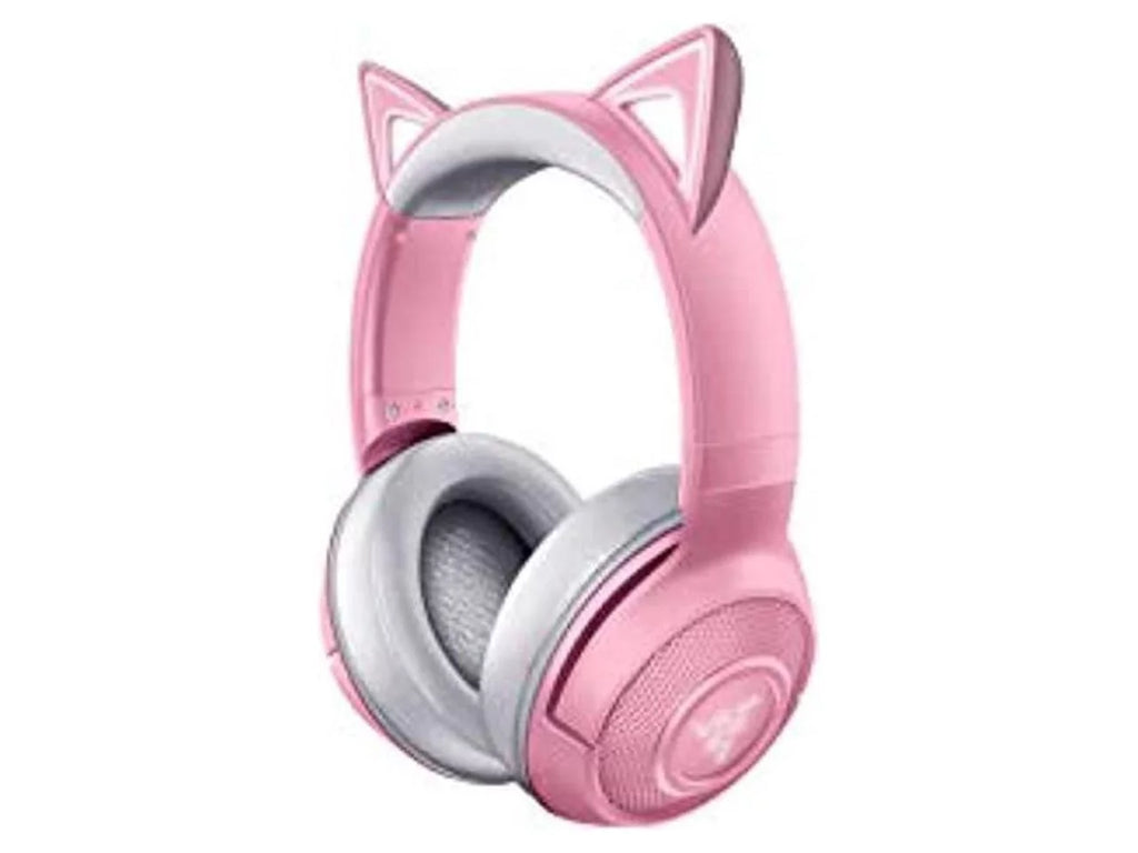 Razer Kraken BT Kitty Edition: Bluetooth 5.0-40ms Low Latency Connection - Custom-Tuned 40mm Drivers - Beamforming Microphone - Powered by Razer Chroma - Quartz Pink