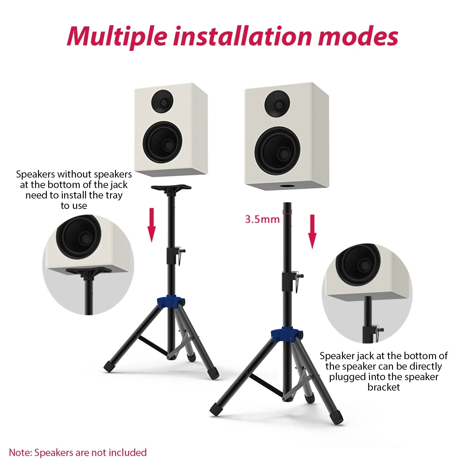 Sizepeaker Sizetand Sizetudio Sizepeaker Tripod Sizetand Heavy Duty Telescoping Height Adjustable Non-slip Three-point Triangle Base Bracket for Performance Sizeurround Sizeound