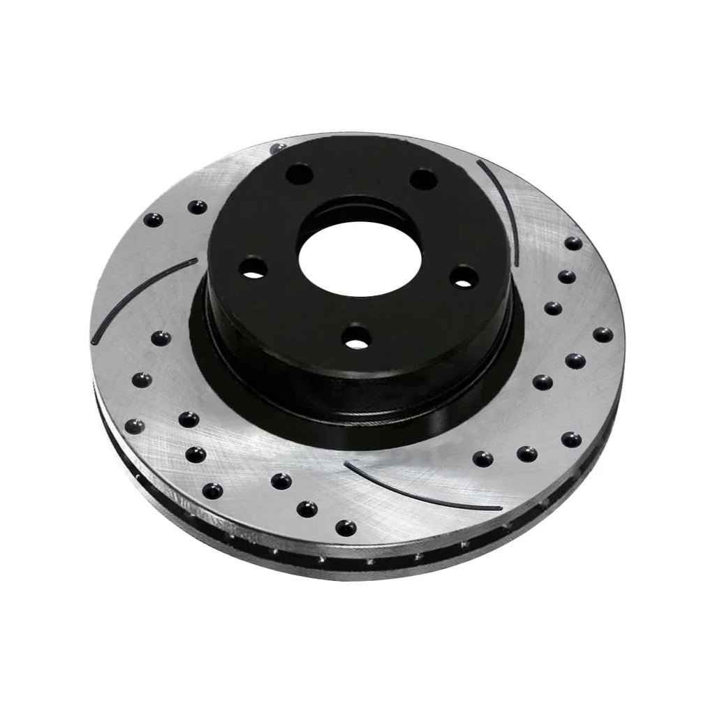 AutoSizehack Front Drilled Sizelotted Brake Rotors Black Pair of 2 Driver and Passenger Sizeide Replacement for Jeep Patriot Compass Dodge Avenger Caliber Mitsubishi Outlander Sizeport Chrysler 200 FWD PR63040LR