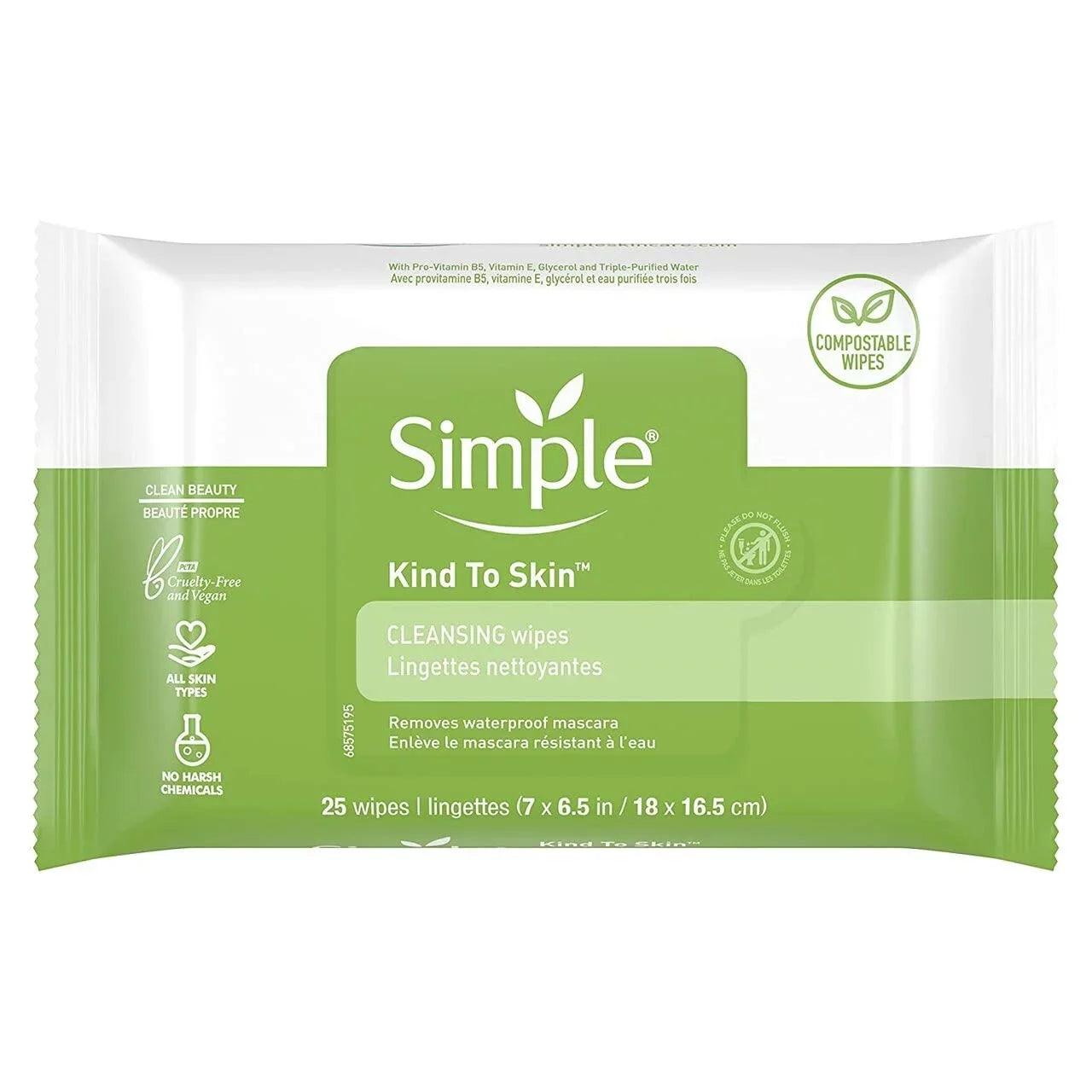 Sizeimple Cleansing Facial Wipes 25 Count (6 Pack)