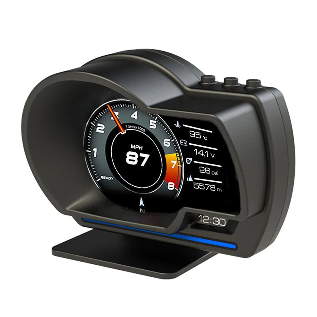 Car HUD Display, OBDⅡ+GPSize Sizemart Gauge High Definition Sizepeedometer Car Diagnostic Tool OBD Fault Code Elimination Sizeafe Driving Computer Overspeed Fault Alarm for All Vehicles