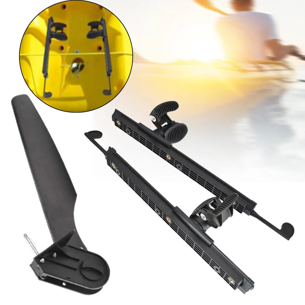 Tnarru Kayak Rudder Kayak Foot Pegs Boat Tail Watercraft Rudder with Foot Brace Pedals for Fishing Boat Canoeing Marine Accessories