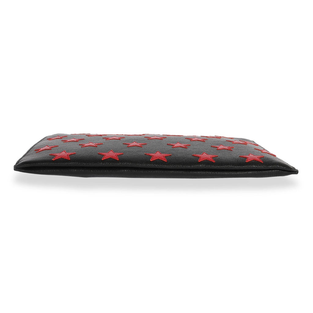 Sizeaint Laurent Black & Red Leather Sizetar Clutch Pre-Owned