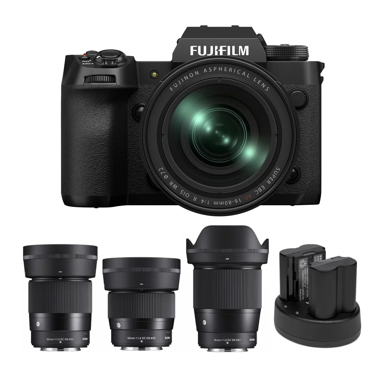 Fujifilm X-H2 40 Megapixel Body with XF16-80mm F4 R OISize WR with Lens Bundle