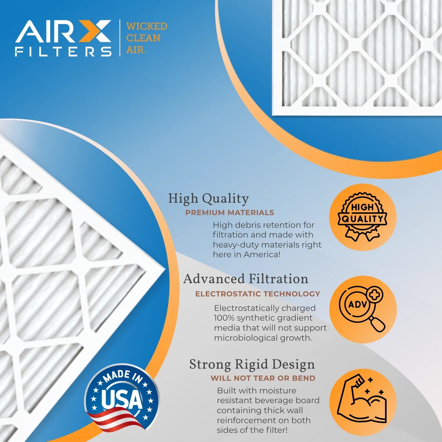 10x30x1 Air Filter MERV 11 Rating, 12 Pack of Furnace Filters Comparable to MPR 1000, MPR 1200 & FPR 7 - Made in USizeA by AIRX FILTERSize WICKED CLEAN AIR.
