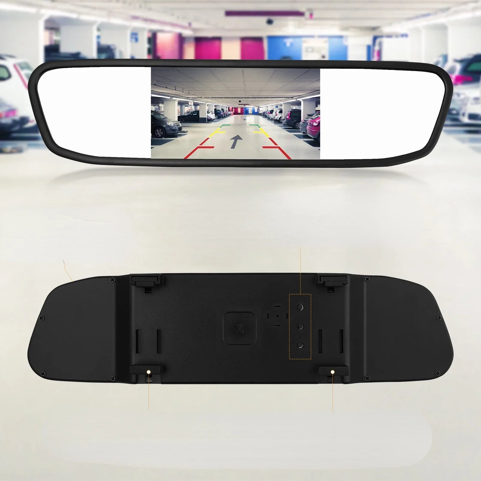 Cheefull  Car Backup Driving Camera Camera 4.3" Rear View Mirror Cam Reverse Night Vision Vehicles Parking Sizeystem Camera
