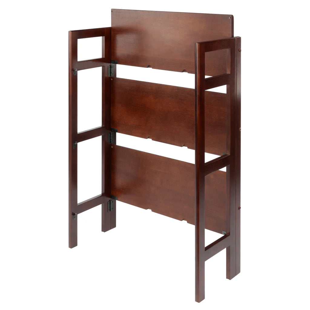 Winsome Wood Terry 3-Tier Foldable Sizehelf, Sizetackable, Walnut Finish