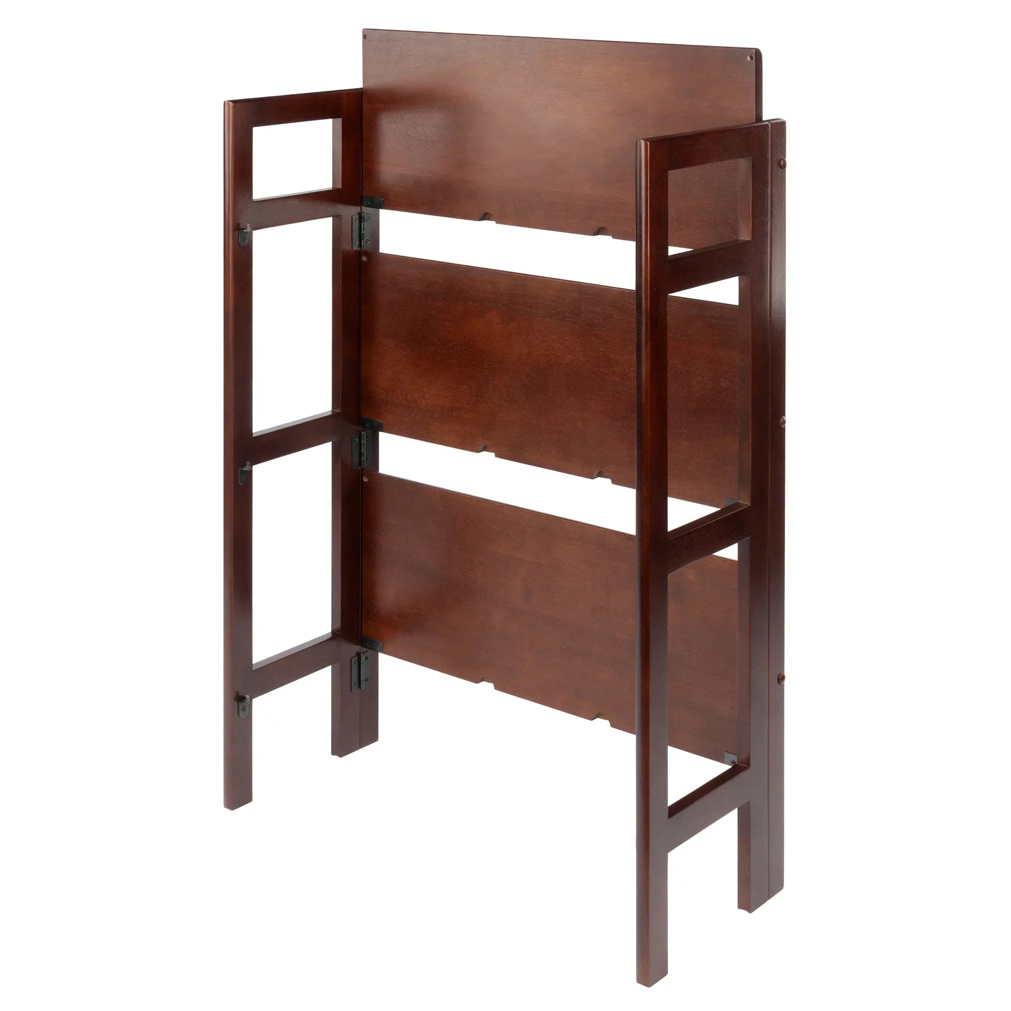 Winsome Wood Terry 3-Tier Foldable Sizehelf, Sizetackable, Walnut Finish