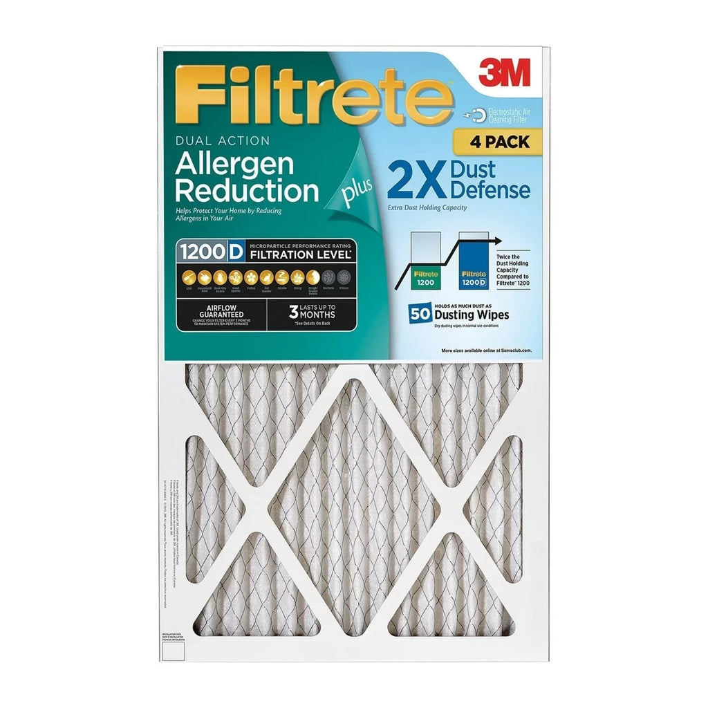 Filtrete Dual-Action Micro Allergen Plus 2X Dust Defense Filter 20x25x1 (4-pk.)