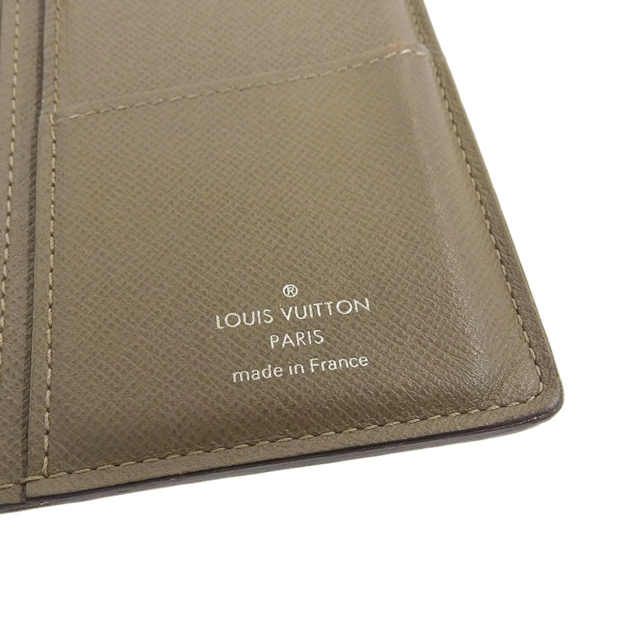 Pre-Owned Louis Vuitton LOUISize VUITTON Taiga Portefeuille Brother Bifold Long Wallet Ural M32807 (Good)