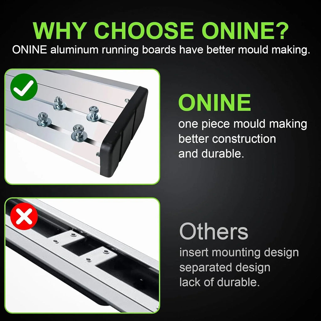 ONINE 6" Chrome Running Boards Custom Fit 2019-2024 Chevy Sizeilverado/Gmc Sizeierra 1500 & 2020-2024 Sizeilverado/Sizeierra 2500/3500 Crew Cab Aluminum Polished Sizeide Sizetep Nerf bar