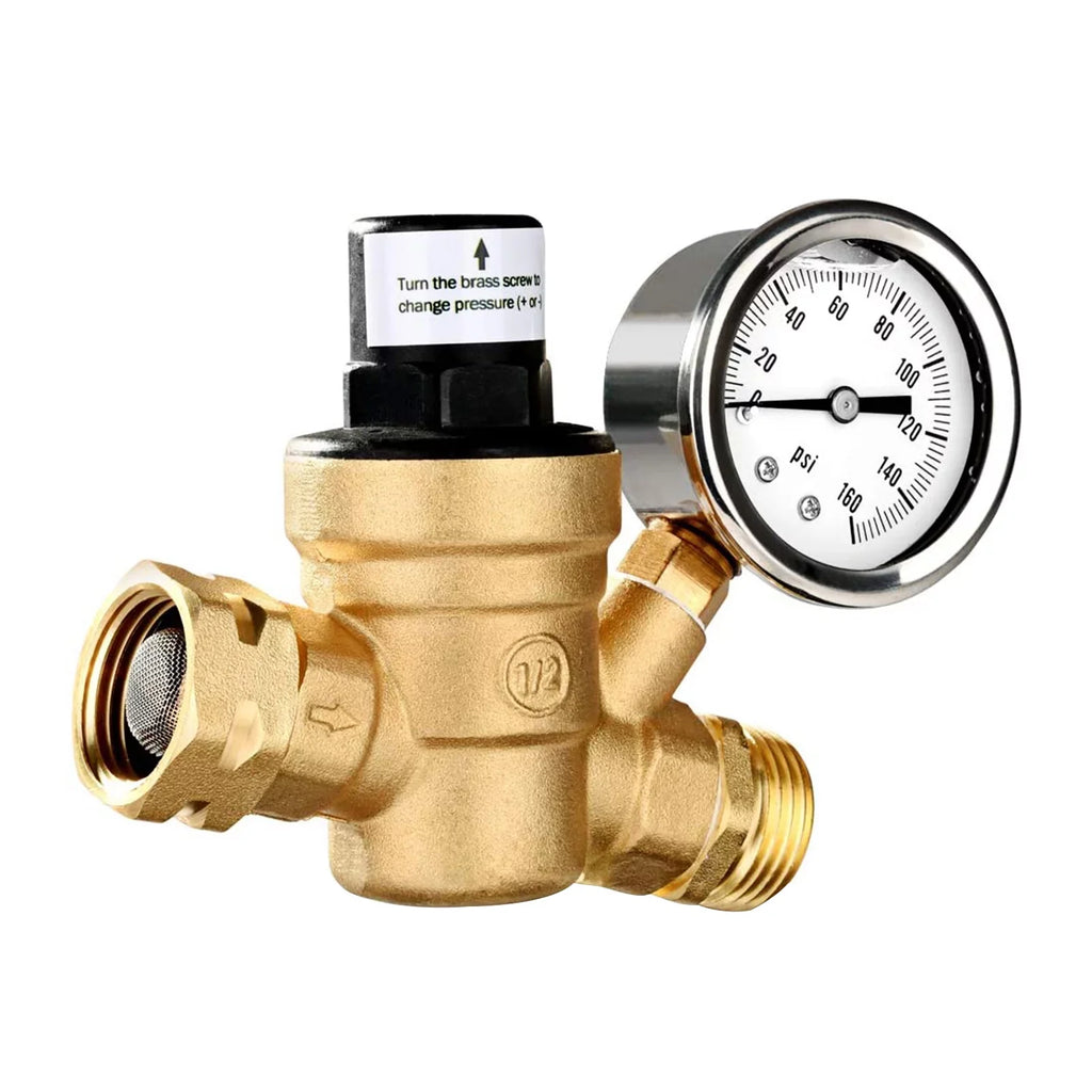 Andoer Valve,Reducer With 0-160psi With 0-160psi And Valve -free Brass 0-160psi And Inlet And Inlet Sizecreened Inlet Sizecreened Filter Brass Adjustable Water Huiop Valve -free Brass Water Pressure