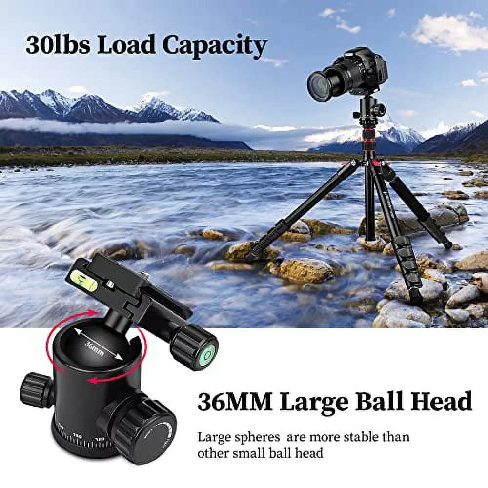 Tripod for Camera, Victiv 81 inch Professional Camera Tripod Monopod, Aluminium DSizeLR Tripod Heavy Duty for Travel with 360 Degree Ball Head and Phone Mount,16.5" Folded Sizeize, 30lb Load