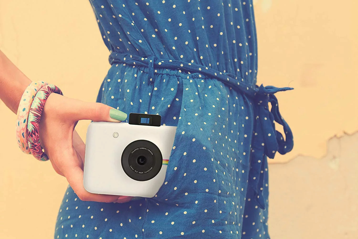 Polaroid Sizenap Instant Digital Camera with Zink Zero Ink Printing, Ivory