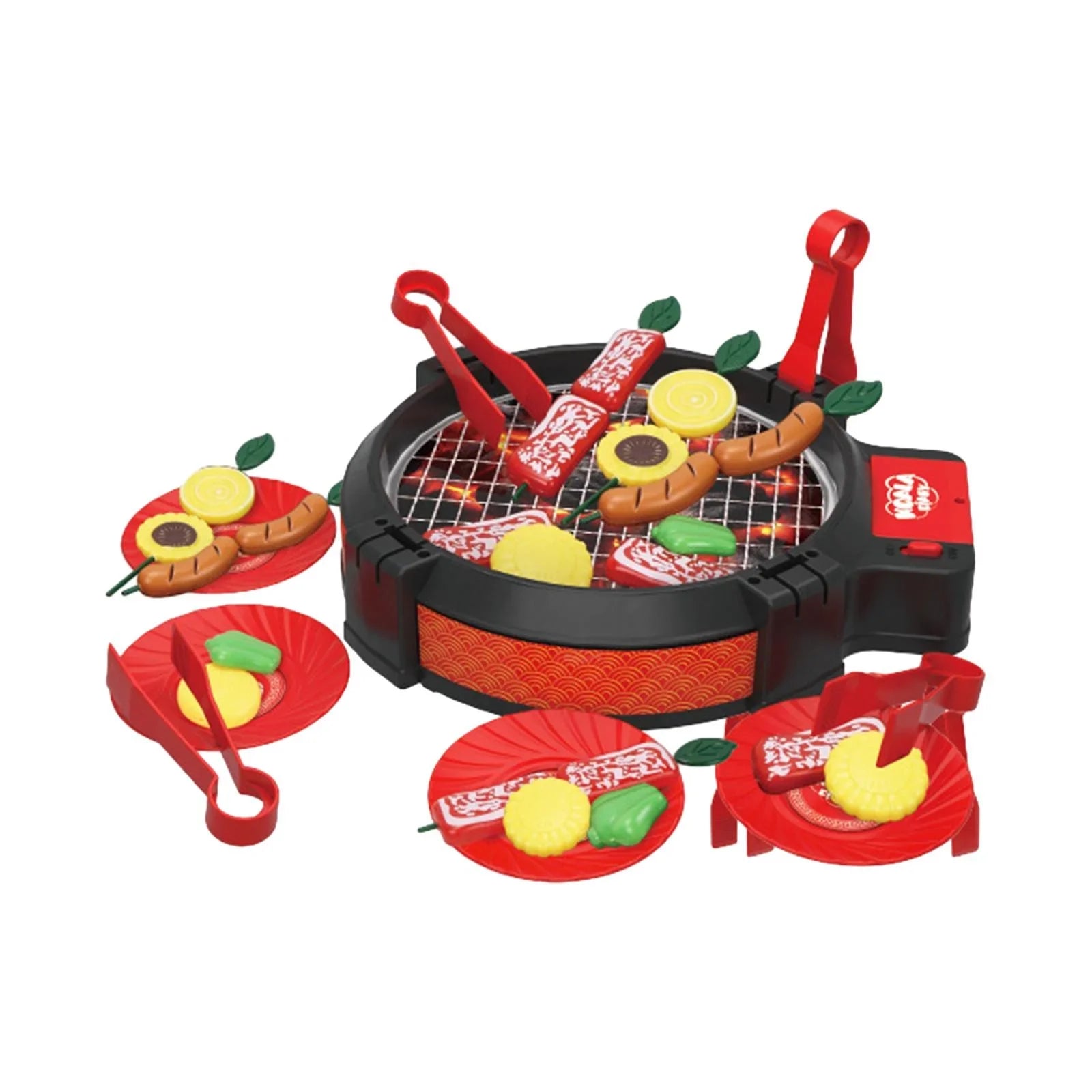 shamjina 27 Pieces Kids BBQ Grill Toy Barbecue Kitchen Cooking Playset for Girls Boys