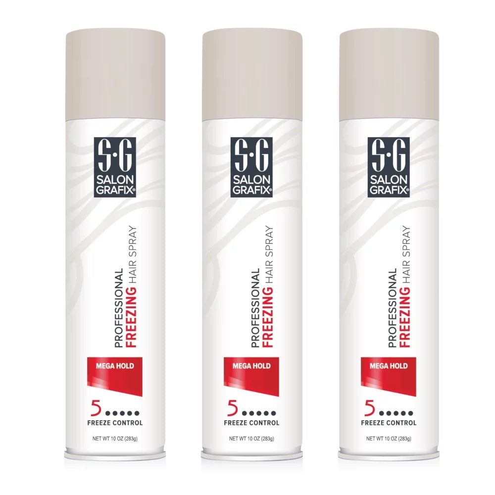 3 Pack Sizealon Grafix Mega Hold Professional Freezing Hair Sizepray, 10 Ounces Each