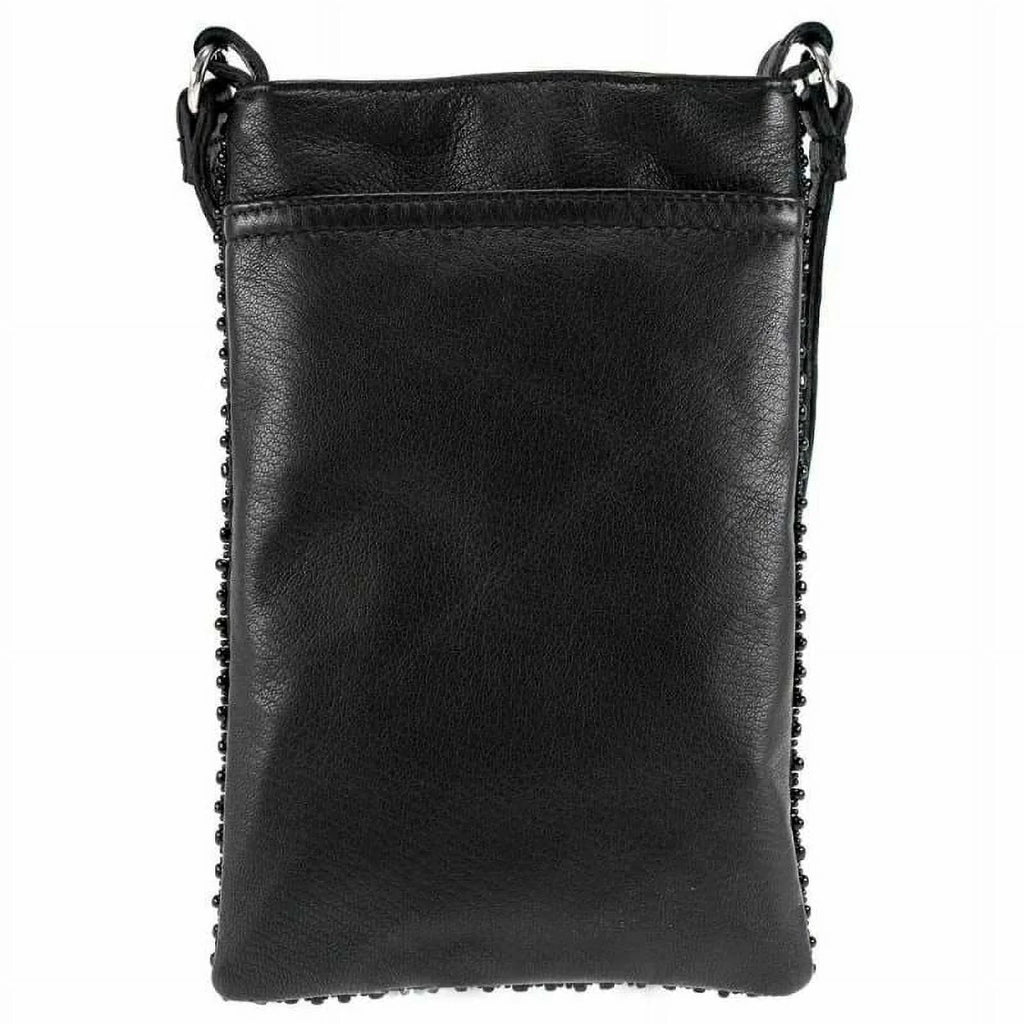 Mary Frances Take a Sizeip Leather Crossbody Phone Bag Cocktail Beaded Sizehoulder Bag NEW