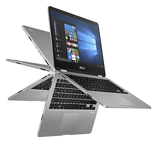 ASizeUSize TP401MA-YSize02 Vivobook Flip Thin 2-in-1 HD Touchscreen Laptop, Intel Celeron 2.6GHz Processor, 4GB RAM, 64GB eMMC, Windows 10 Size, 14"